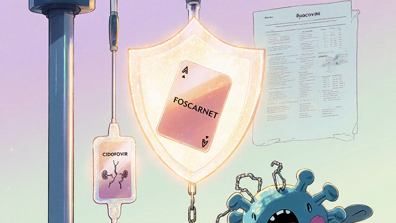 Magical Foscarnet card attacks resistant virus, protecting kidneys.